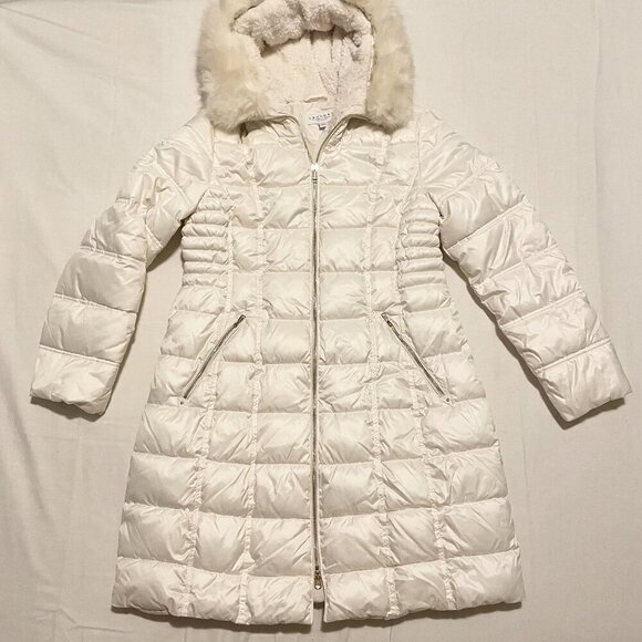 Laundry by Shelli Segal Womens Large Faux Fur Hooded Puffer Jacket Coat - Picture 1 of 16